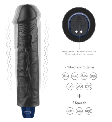 Lovetoy Real Softee crni – realistični vibrator 23,7cm LV330222-2